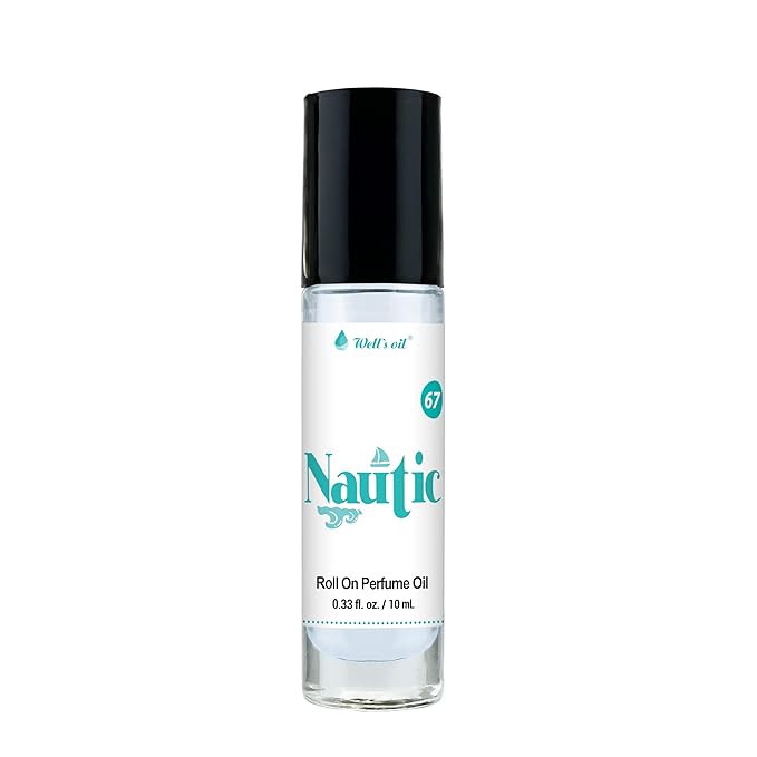 Well's Oil Roll-On Perfume Oil (Nautic) | Citrus & Woody Notes | Long-Lasting | Paraben-Free | 0.33 Fl Oz / 10 ml