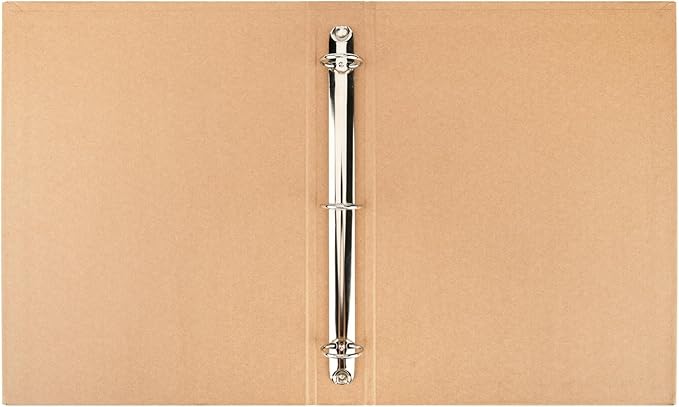 Widen Spine Natural Recycled Kraft 3 Ring Binder A4 Binder Organizer 2 Pack, 1.78" Spine, Durable 1.2" Round Ring Fits A4 & Letter Size Paper,Hardcover Organizer Planner Holds 325 Sheets Capacity