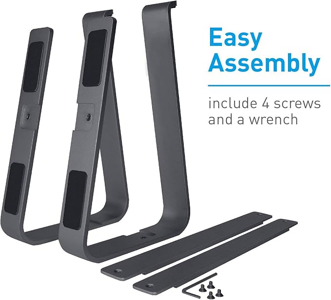 Macally Aluminum Laptop Stand for Desk - Works with All MacBook/Pro/Air & Laptops Between 10” to 17.3” - Sleek and Sturdy Laptop Riser - (ASTANDSG), Space Gray