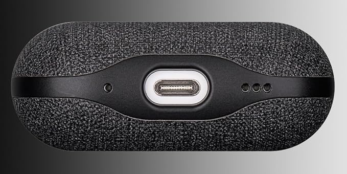 LOPIE Case for AirPods Pro 2nd Generation - Handmade AirPods Pro 2 Case Cover with Lanyard - Made of Vegan Leather - Canvas Style - Protective Hard Shell Cover - Wireless Charging Compatible - Black