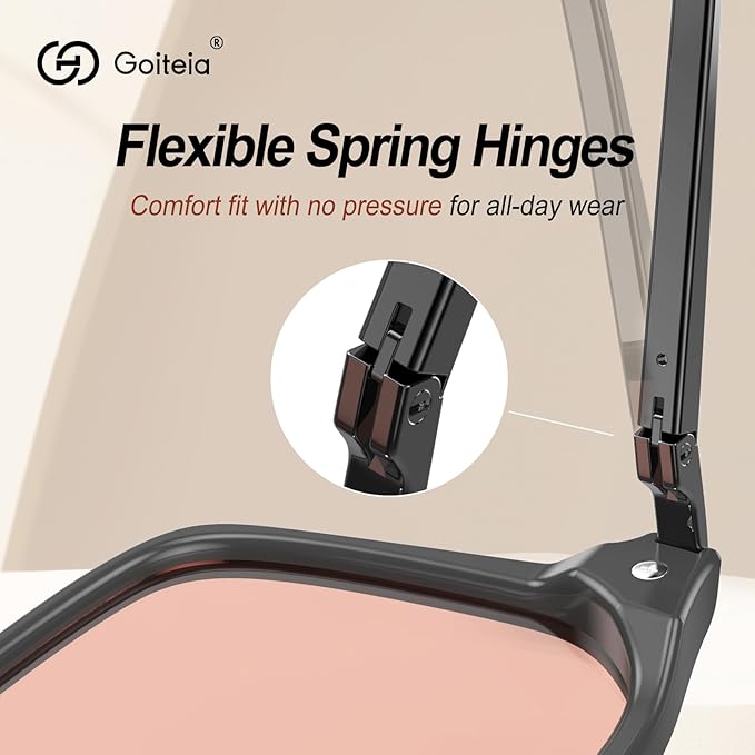 Goiteia FL-Rose Migraine Glasses,Blocks 480–520 nm Light, Light Sensitivity Glasses for Fluorescent LED Glare,Photophobia