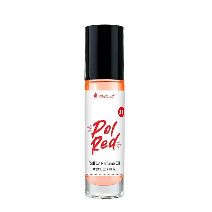Well's Oil Roll-On Perfume Oil (Pol Red) | Citrus & Woody Notes | Long-Lasting | Paraben-Free | 0.33 Fl Oz / 10 ml