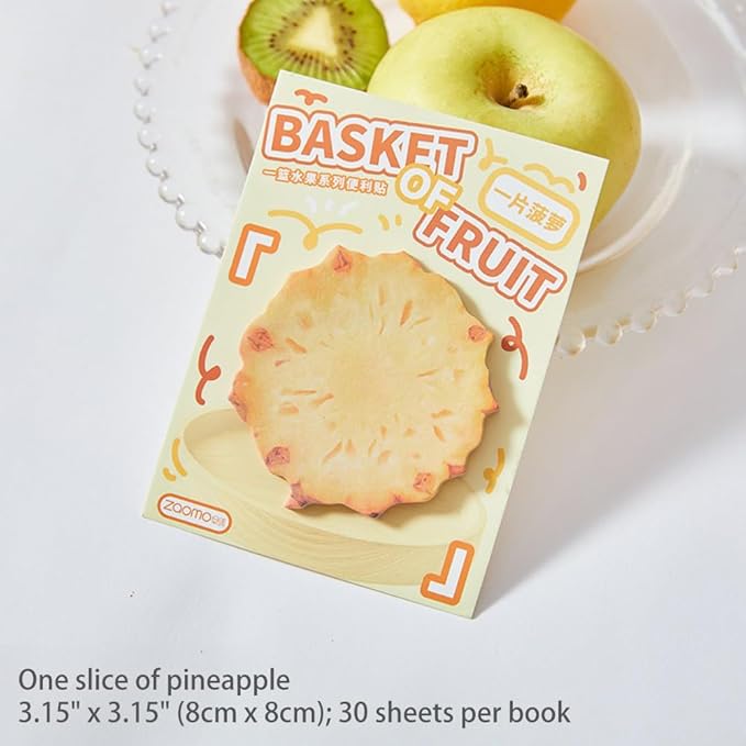 6 Pads Fruit Cute Reusable Funny to Do List Stick Note Strawberry Kiwi Orange Lychee Apple Pineapple Note