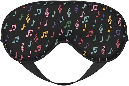 Sleep Eye Mask Colorful Music Notes Sleep Mask for Women Men Comfortable Eye Mask with Adjustable Strap Soft Eye Cover Blindfold for Travel Yoga Nap Shift Work