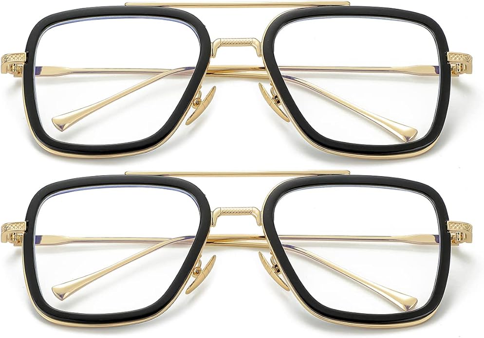 Tony Stark Style Blue Light Blocking Glasses for Men Women, Iron Man and Spider-Man Computer Gaming Glasses