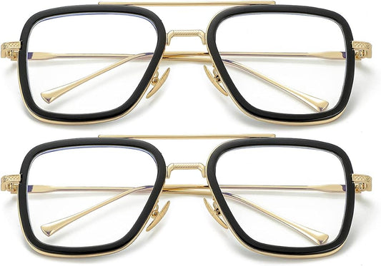 Tony Stark Style Blue Light Blocking Glasses for Men Women, Iron Man and Spider-Man Computer Gaming Glasses