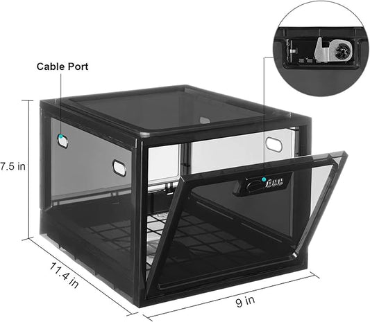 Lalifebuss Medicine Lock Box, Medication Lockable Container for Refrigerator Food Safe Locking Box Tablet Phone Locked Box for Kitchen Home School and Office Safety