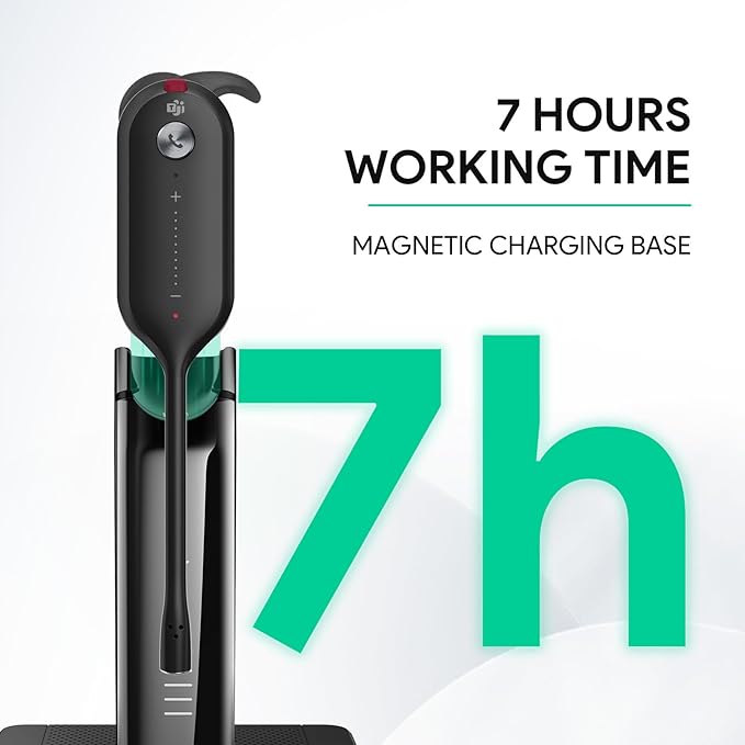 Yealink Wireless DECT Headset WH63,Teams Certified,Single Ear Office Headset for Desk Phone and Computer Softphone,Noise Cancelling Mic,Compatible Polycom Grandstream IP Phone