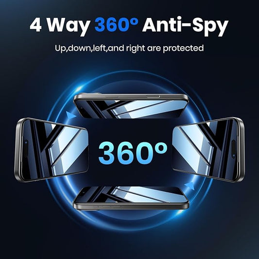 WSKEN for iPhone Air Privacy Screen Protector - [4 Way 360 Anti Spy] [Auto Dust-Remove] 10X Military Shatterproof 4 Directions Zero Bubble Anti Peep Tempered Glass Film for air