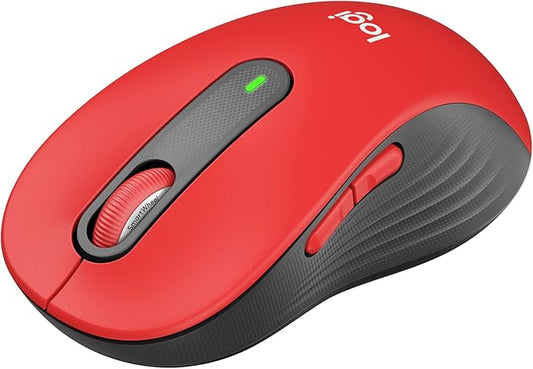Logitech Wireless Mouse Signature M650 L Full Size - Large Hands, 2-Year Battery, Silent Clicks, Customizable Buttons, Bluetooth, PC/Mac/Chromebook - Classic Red, Right-Handed, Large