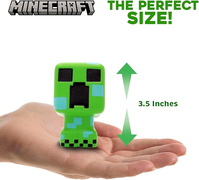 Minecraft SquishMe Series 6 – Larger 3.5‑Inch Collectible Squishy Figure, Blind‑Bag Surprise – Creeper, Steve, Pig, Squid & More – Stress Relief/Fidget Toy for Kids Ages 3+
