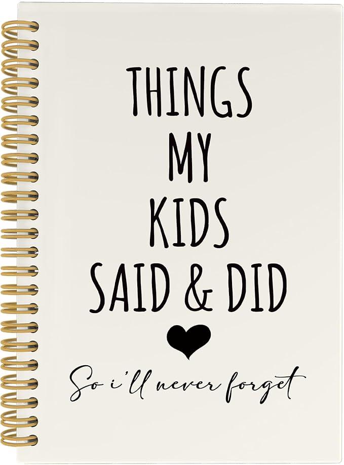 CUANFDDSF Parents Gifts Notebook, Mom and Dad Parents Gifts Journal Notebooks for Note Taking,Writing Pads，Things My Kids Say and Did Hardcover Spiral Notebook 5.5x8.3 Inch
