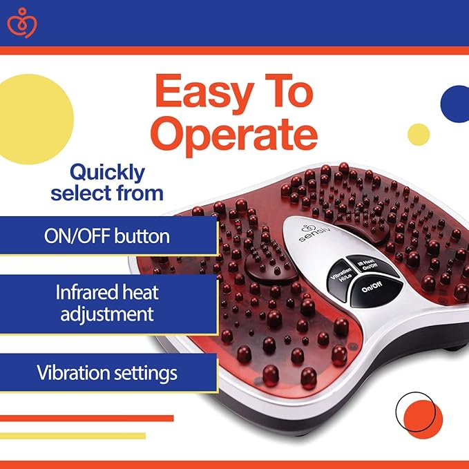 Acupressure Foot Massager for Blood Circulation and Pain Relief for Foot Pain and Plantar Fasciitis Relief Infrared Heat with Adjustable Vibration