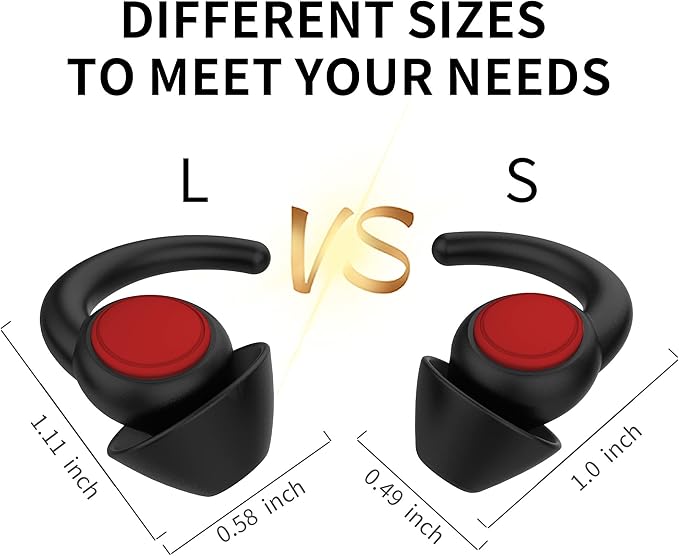 WUTAN Ear Plugs for Sleeping Noise Cancelling 14-38dB, Comfortable Soft Reusable Silicone Ear Plugs Noise Reduction Earplugs for Sleep Snoring Concert Work Travel