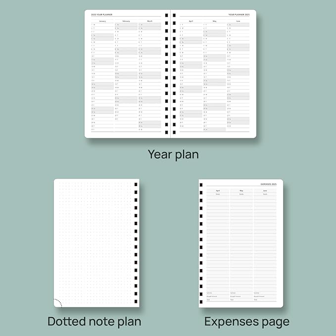 POPRUN Academic Daily Planner 2025-2026 One Page A Day - [5.75" x 8.5"- Spiral Hard Cover], Appointment Book (July 2025 - June 2026) with Monthly Calendar - Orange