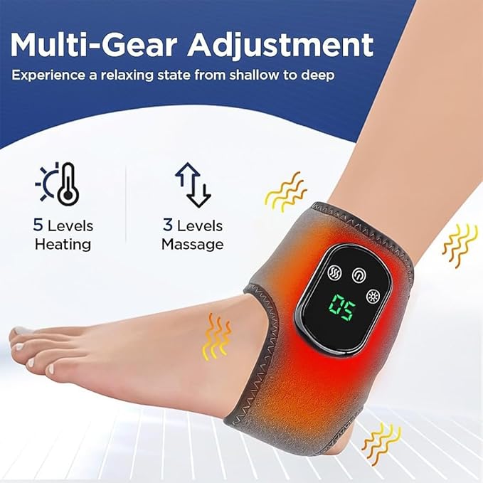 2026 Upgraded Rejuvacare Foot Massager, Foot Renew Triple Method Massager with 3 Vibration Modes & 5 Heat Levels, Ankle Massager for Circulation & Pain Relief, for Neuropathy (2PCS)