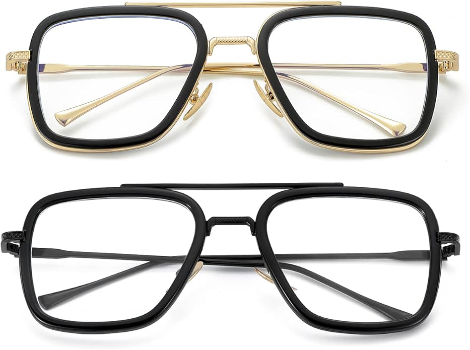 Tony Stark Style Blue Light Blocking Glasses for Men Women, Iron Man and Spider-Man Computer Gaming Glasses
