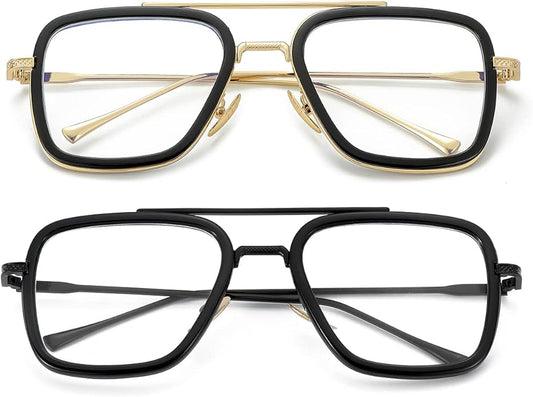 Tony Stark Style Blue Light Blocking Glasses for Men Women, Iron Man and Spider-Man Computer Gaming Glasses