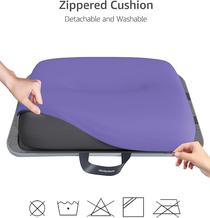 Lap Desk with Washable Cushion – Fits up to 15.6-Inch Laptops – Portable Laptop Desk & Stand – Bed desks & Tray for Writing, Reading, Working, Gaming on Bed, Couch, Floor – Istudyniture-Small, Purple