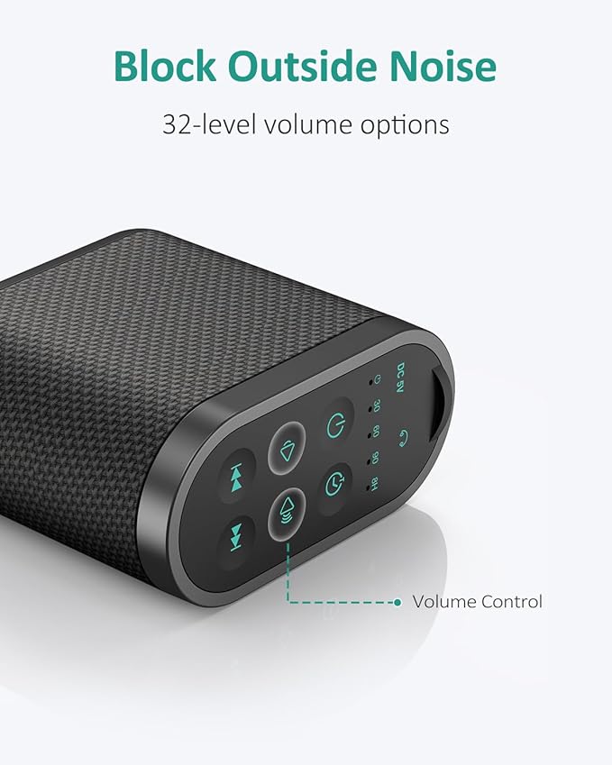 Portable White Noise Sound Machine for Adults, Baby - Brown/Pink/White Noise Machine：Rechargeable Battery, Headphone Jack, 21 Sounds, Nonstop Play & Sleep Timer, Memory Function, Home, Office,Travel