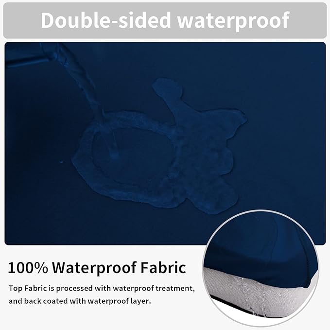 Easy-Going 100% Waterproof Loveseat Sofa Seat Cushion Slipcovers Couch Cushion Cover Stretch Furniture Protector for Kids, Pets (Loveseat Cushion, Navy)