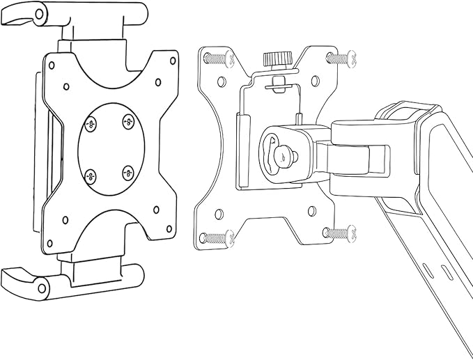Universal VESA Mount Adapter for Tablets – Spring Clamp Holder for iPad and Portable Monitors up to 15.6″ – Fits VESA 75x75 & 100x100 – Compatible with Surface, Galaxy Tab, and 2-in-1 Laptops