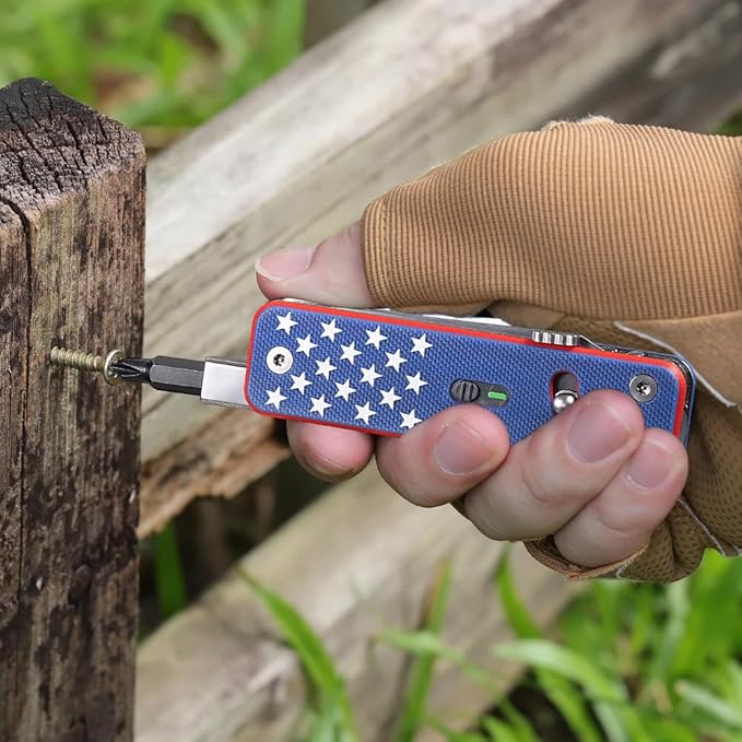 ROXON S503G Flex Companion Tool Modular Design and Adjustable Pocket Tool, Pre-Installed with 8 Essential Tools (1/4" Bit Driver, D2 Blade, Screwdriver, Taper Saw, Scissors, etc.)（US Version）