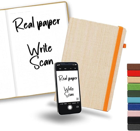 Executive Dotted Luxury Hard Cover | 190 Pages | 100g | Eco-Friendly Smart Note-Taking | Free App for Digital Note-Taking and Organization | Yellow