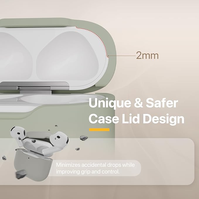 MAGEASY Designed for AirPods 4 Case - Shockproof Protective Case for AirPods 4, Stain-Resistant, Smooth & Skin-Friendly, Support Wireless Charging - Skin (Starlight White)