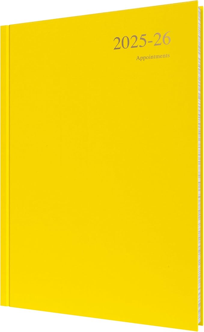 Collins 'Essentials' 12 Month Mid/Academic Year Planner, July 2025-July 2026 - ESSA41M.45-2526- Day-to-Page Appointments Diary, A4 Hard Cover, Yellow