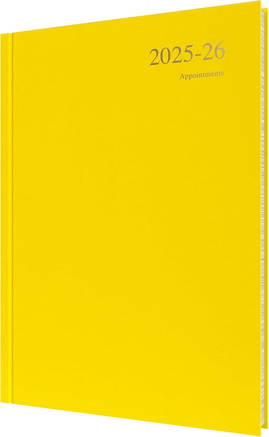 Collins 'Essentials' 12 Month Mid/Academic Year Planner, July 2025-July 2026 - ESSA41M.45-2526- Day-to-Page Appointments Diary, A4 Hard Cover, Yellow