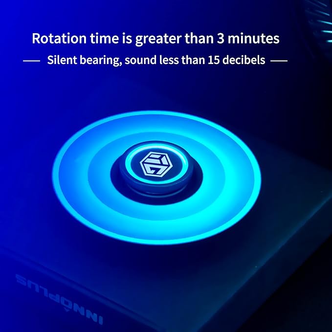 Fidget Spinners, Fidget Spinners Toy, Stress Anxiety ADHD Relief Figets Toy, Spinner Gifts for Adults and Kids, Metal Finger Hand Toy with Luminous Light, Absorb Solar Light Then Release in Dark