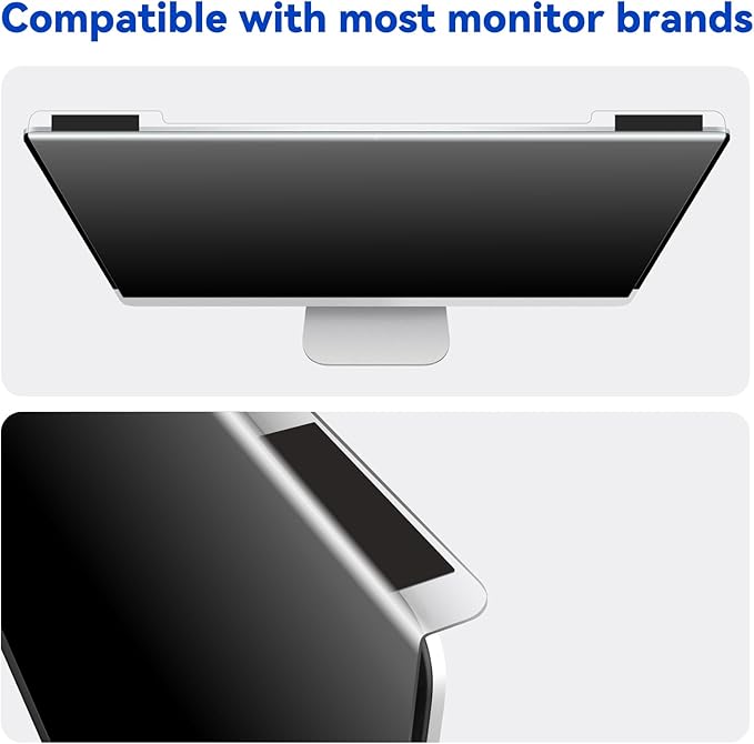 MOSISO 23-24 inch Computer Privacy Screen Protector for 16:9 Monitor, Eye Protection Frame Hanging Type Removable Anti-Scratch Acrylic Privacy Filter for Diagonal 23,23.6,23.8,24 inch PC Monitor