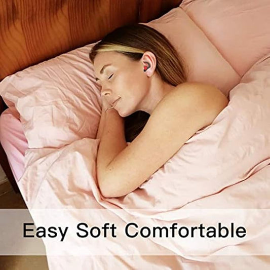 Ear Plugs for Sleeping, Noise Reduction Reusable Earplugs for Sleep, Hearing Protection Soft Comfy Silicone Ear Plugs for Concerts, Focus, Travel, Work, 33dB Noise Cancelling