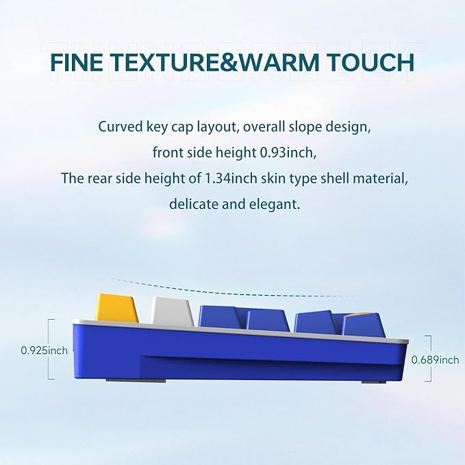 Thunderobot K104 Wired Mechanical Keyboard, Full-Size 104-Key Layout, Perfect for Work and Gaming Hot-Swappable Sockets, Customizable RGB Backlighting, PBT Keycaps, Blue Whimsy