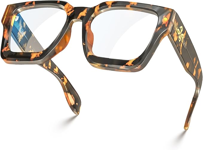 VISOONE Blue Light Blocking Glasses with TR90 Rectangle Frame and Chic Preppy Look for Women Men RIVER