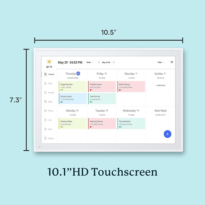 Digital Calendar, 10.1inch Smart WiFi Electronic Calendar&Chore Chart, IPS Touch Screen HD Display for Family Schedules, Share Moments Instantly from Anywhere Digital Calendar 10.1