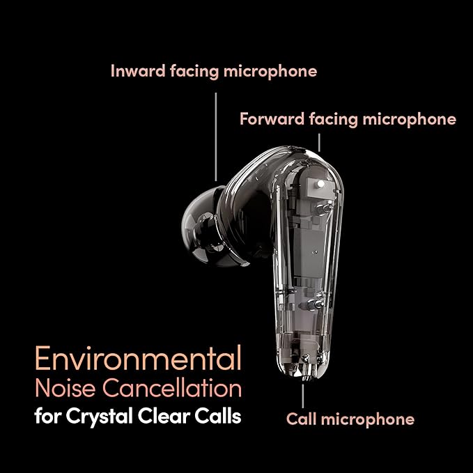 Palm Buds Pro, Lightweight and Comfortable True Wireless Noise Cancellation Earbuds, Deep Bass, 6-Microphones, Hybrid ANC, Ambient Mode, Clear Calls, IPX4 Water Resistant, 24h+ Playtime, Bluetooth 5