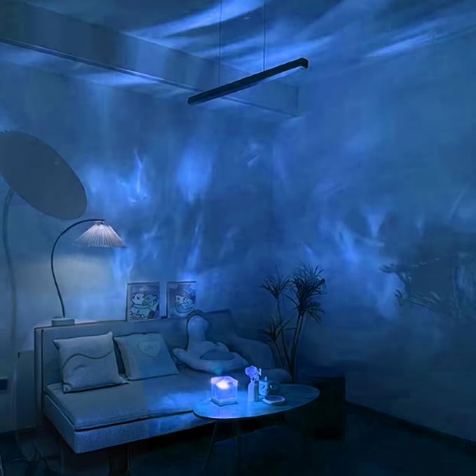 Northern Lights Projector, Ocean Wave Ceiling Projector Light with Remote, Colors Changing Show Aurora/ Aura Glow Lamp,Mood Linghting/Lumena light for Room Decor/Light projector for bedroom (SMALL)