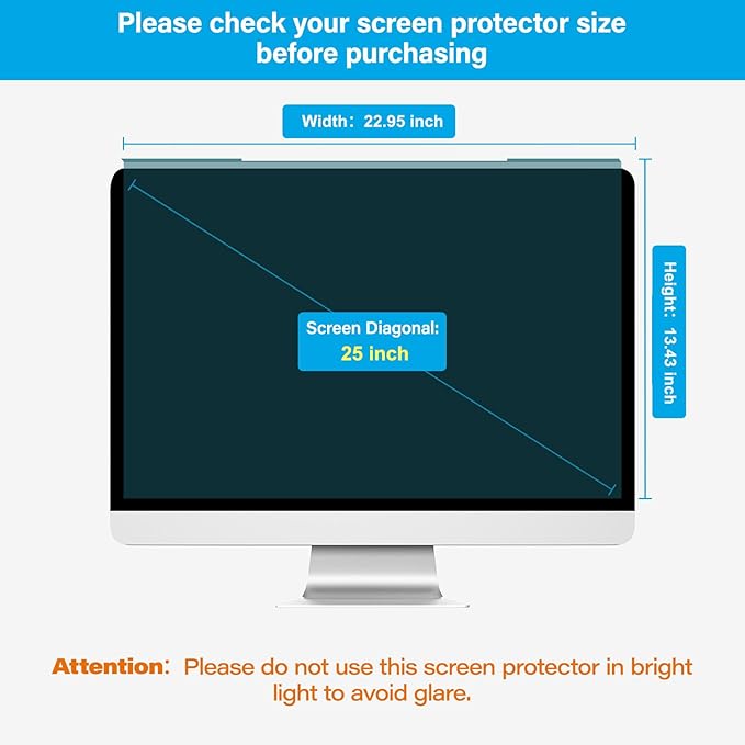 MOSISO 25 inch Computer Blue Light Blocking Screen Protector Anti-UV Eye Protection Filter Film Panel for Diagonal 25 inch 16:9 Widescreen Desktop PC LED Monitor (22.95 x 13.43 / L x W)