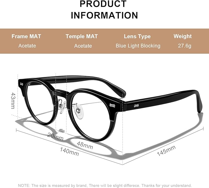 Acetate Reading Glasses for Women Men Eyeglasses Blue Light Blocking Readers Computer Cheaters Reading Glasses
