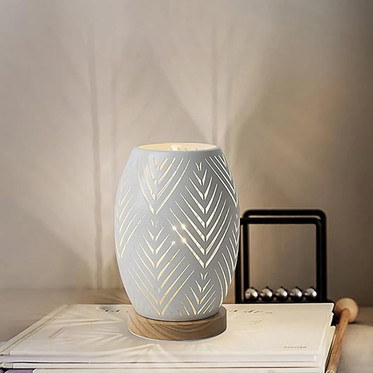 OuXean Modern Table Lamp, E26 60W Night Light Metal Hollow Table lamp for Bedroom Living Room Home Decor Office Restaurant Bar (Without Bulb)