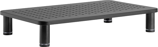 Husky Mounts Monitor Riser Laptop Stand, Adjustable Legs, Stackable, 14.5" x 9.25" x 3.25" Max Height, Matte Black Steel, 1 Stand