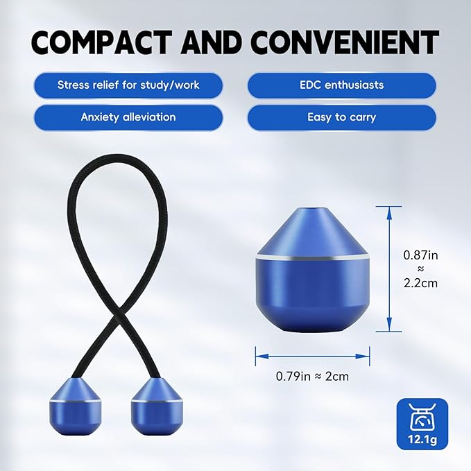 Fidget Beads, Metal Fidget Toy EDC Anxiety Relief Toy for Men Women Teens Skill Players Stress Relief Toys(A-Blue)