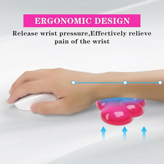 Gel Cloud Mouse Wrist Rest, Cute Wrist Support and Arm Support for Mouse Rest Typing Pain Relief，Suitable for Office/Computer/Laptop/Gaming (Transparent Red)