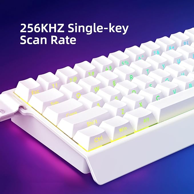 IROK Mer68 LITE Wired 68 Keys, Magnetic Switch Mechanical Keyboard, 8KHZ Polling Rate/Latency As 0.125MS/64KHZ All Keys Scan Rate/ARGB, Hot Swappable Gaming Keyboard(White)