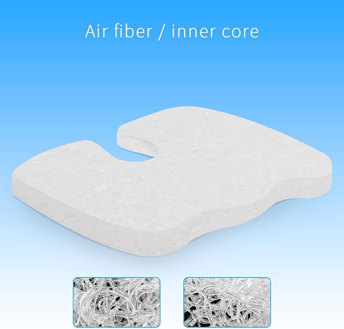 Gooo&Ma Seat Cushion,Air Fiber Cushion for Office Chair, Desk Chair Cushion for Long Sitting Office Workers, Car Drivers (Gray)