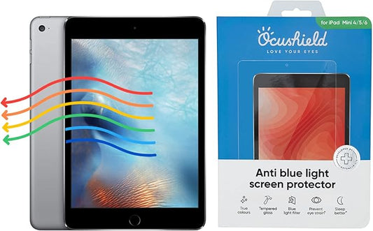 Ocushield Anti Blue Light Tempered Glass Screen Protector for Apple iPad Mini 4/5 (8") - Blue Light Filter for iPad - Anti Glare - Protect Your Eyes & Improve Sleep