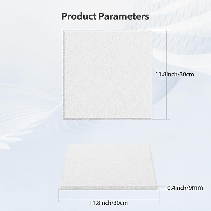 12 Pack Acoustic Panels Self Adhesive Sound Proof Foam, High Density Sound Acoustic Panel, 12X12X0.4 Inch Square Panels in Home, Office, Reccording Room, Studio,and more(Snow White)