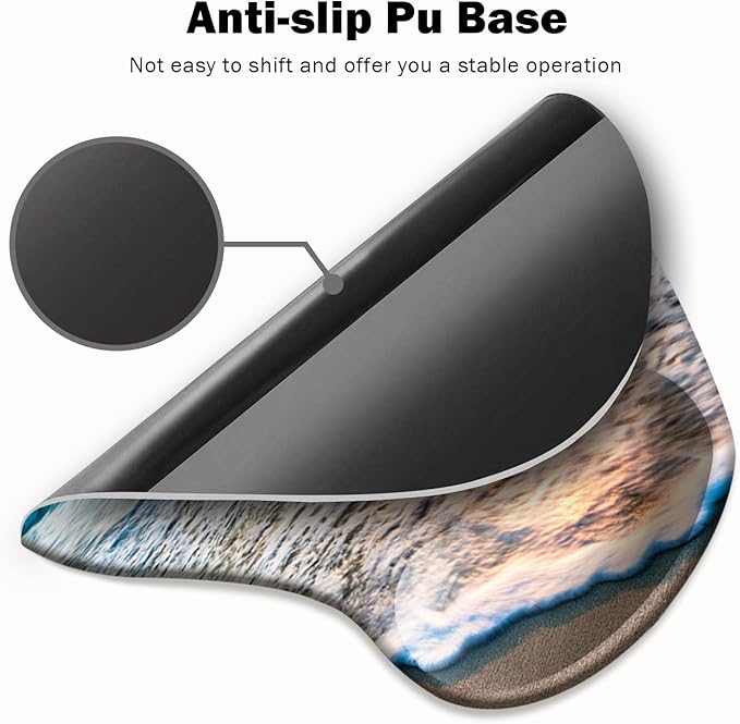 DOOKE Ergonomic Mouse Pad with Wrist Support,Mouse Pads with Non-Slip PU Base for Home Office Working Studying Easy Typing & Pain Relief